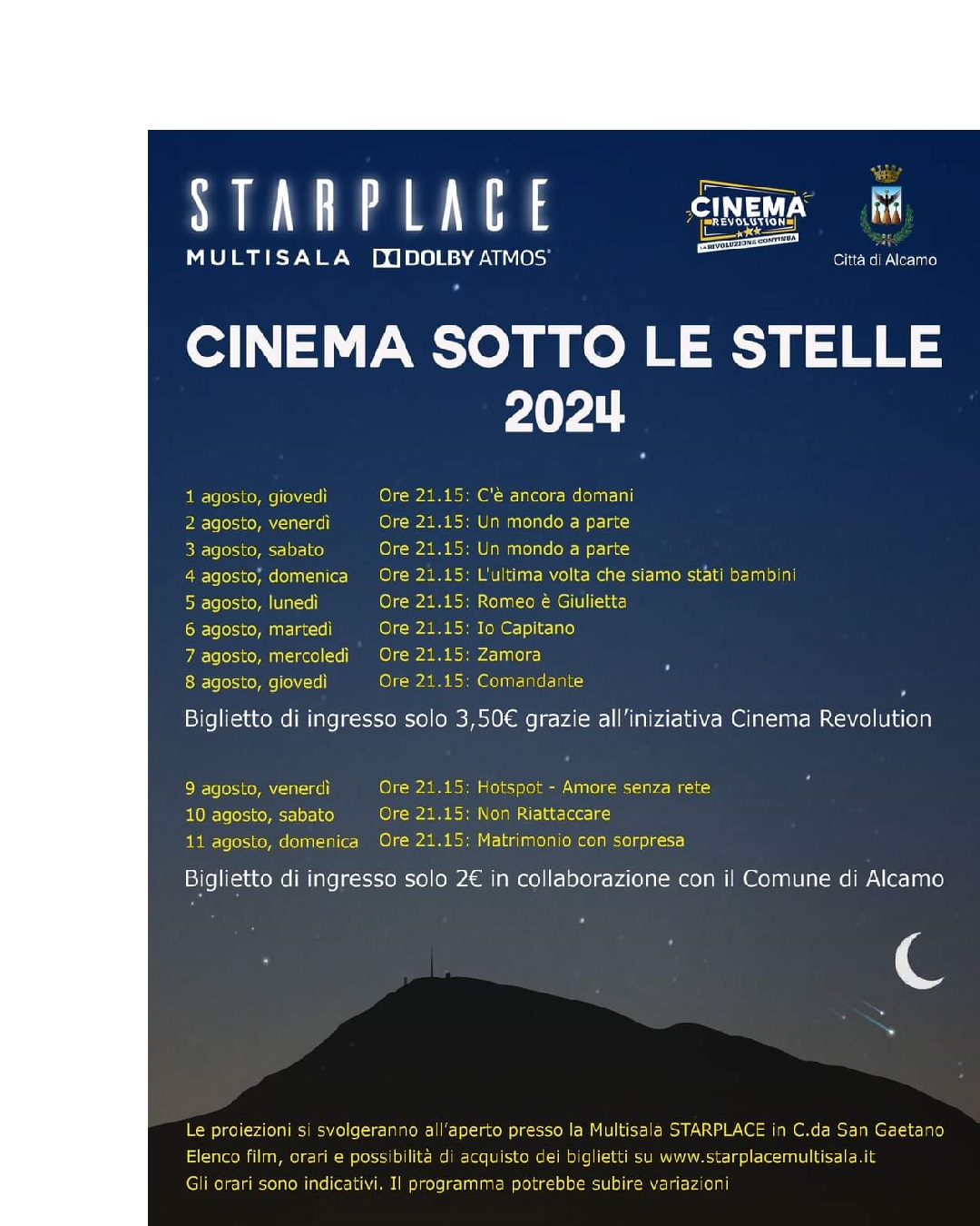 Cinema sotto le stelle