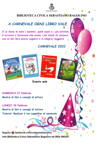 Carnevale 2022 Biblioteca civica festa in allegria 