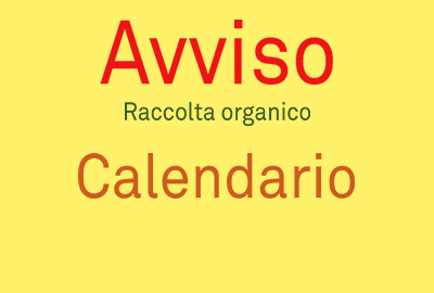 Raccolta dell'organico calendario fino al 17 aprile 2019